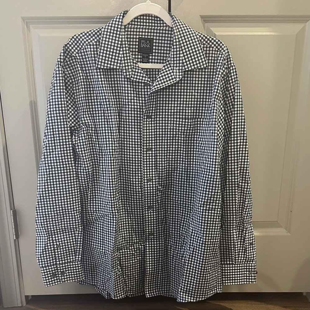 Jos. A. Bank Black and White Checkered Men's Shirt